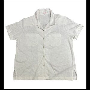 Goldie Lewinter Short Sleeve Button Up Women’s Shirt 100% Pima Cotton Top Small